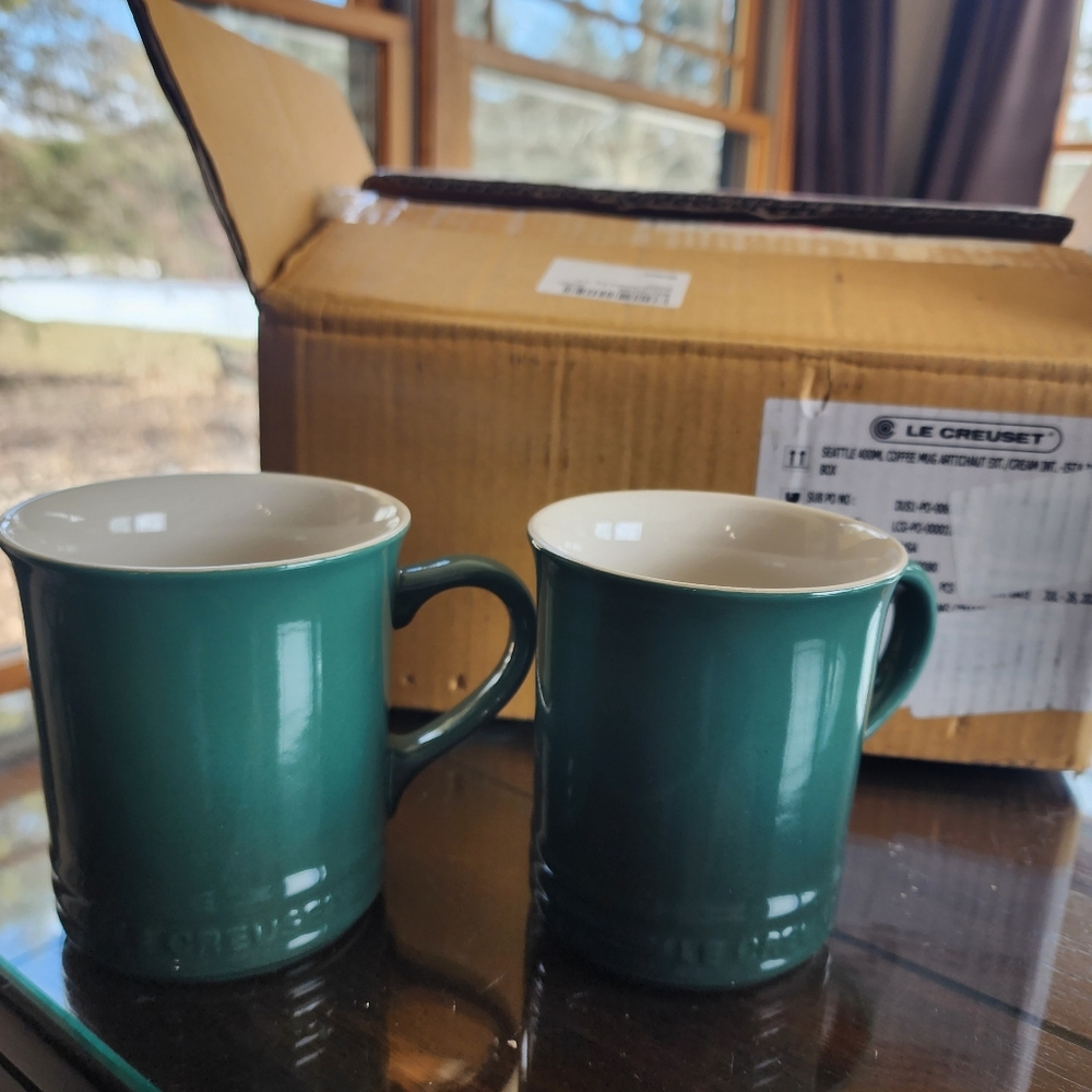 Le Creuset coffee mugs (two)